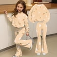 thumbnail image 6 of Grblisyd Girls 2 Piece Outfits Kids Crew Neck Long Sleeve Tops and Elastic Waist Flared Pants Cute Cartoon Print Sweatsuit Clothing Sets, 6 of 7