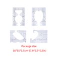 thumbnail image 2 of Matsuzay Paquete de 4 plantillas de acrílico para acolchado, movimiento libre, sólido, fiable, transparente, conveniente, práctico, suministros para Artesanía Matsuzay HA012482-00, 2 of 6