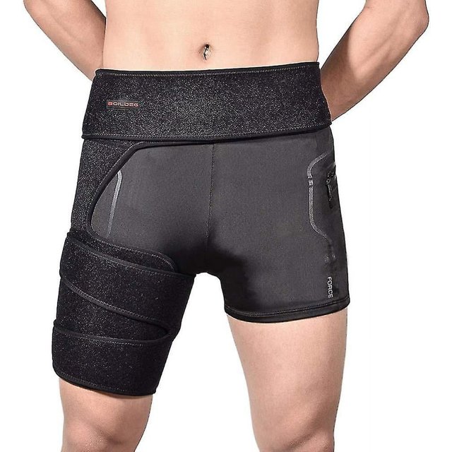 Soporte para cadera, alivio del dolor de ciática, soporte para cadera, soporte de compresión ajustable, transpirable y duradero para hombres y mujeres