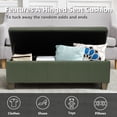 thumbnail image 5 of Foredo Rectangle Ottoman with Storage, Modern Faux Leather Bench with Solid Wood Legs, Ottoman for Living Room, Bedroom and Entryway, Green, 5 of 7