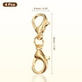 thumbnail image 2 of Bracelet Extender, 4Pcs - Double Lobster Claw Clasps Necklace Extenders, Connector Extension Clasp and Closure for DIY Making Jewelry Chain (30mm/1.18", Light Gold), 2 of 6