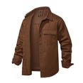 thumbnail image 7 of KIHOUT Fall and Winter Plus Size Men's Fashion Casual Solid Color Cargo Pockets Long Sleeve Outwear Coat S-2XL, 7 of 7
