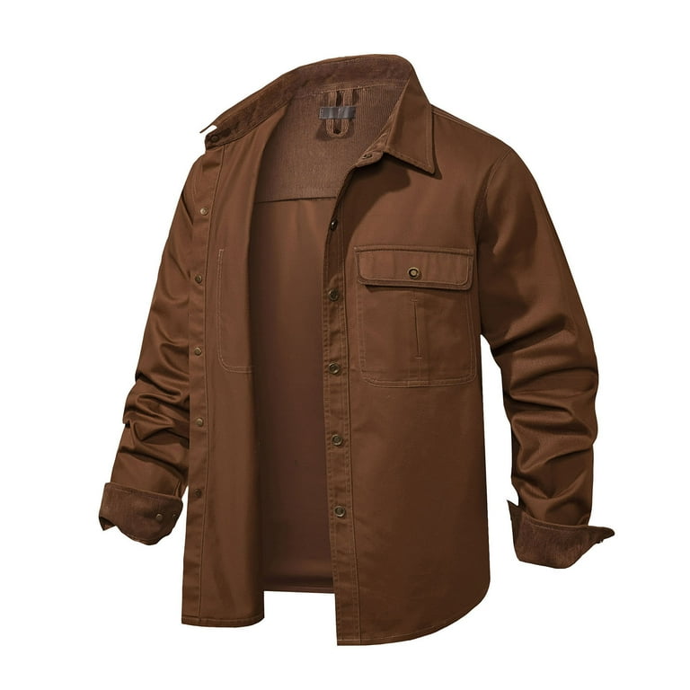Herrnalise Big and Tall Men's Casual Corduroy Flannel Dress
