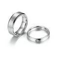thumbnail image 3 of 4mm/6mm Silver Titanium Steel Wedding Bands Men Women's Couple Cz Ring Size 5-13, 3 of 7