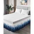 thumbnail image 4 of Navy Blue Bed Skirt Queen Size 18" Drop Forest Nature Woodland Tree Misty Forest Silhouette Landscape Ruffled Wrap Around Bed Skirts Adjustable Elastic Bedskirt Dust Ruffle for Queen Size Bed, 4 of 7