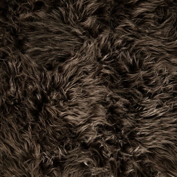 FabricLA Shaggy Faux Fake Fur Fabric Half Yard (Chocolate Brown)