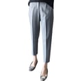 thumbnail image 4 of Pantalones de traje Mujer Primavera Estudiante Pantalón largo informal suelto recto, Gris, XXL Eigraketly AP001316-05B, 4 of 7