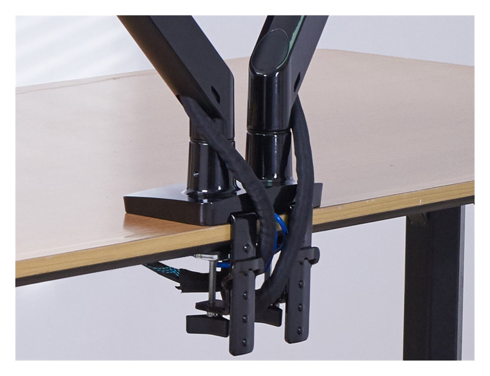 Aluminum 22-32 Inch Dual LCD LED Monitor Mount Gas Spring Arm Full Motion Monitor Holder Support Load 3-12kgs Each ,Easy Setup