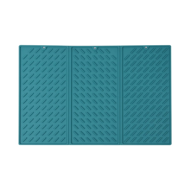 Esterilla De Silicona Para Secar Platos Plegable En Tres Partes Esterilla De Silicona Grande Esterillas De Silicona Para Encimeras De Cocina Esterilla Para Secar Platos Para Múltiples Usos Fácil De