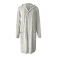 thumbnail image 4 of Cardigans for Women Trendy Loose Knitted Hooded Sweater Cardigan (White XXXL), 4 of 5