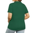 thumbnail image 5 of Women Plus Size Collared Shirts V Neck Summer Dressy Casual Blouses Loose Athletic Polos Cozy Pullover Tops Green, 2XL, 5 of 6