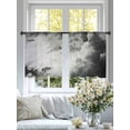 thumbnail image 3 of Gray Ombre Clouds Sheer Curtains 45 Inch Length 2 Panels Set, Modern Abstract Art Gradient Cloud Voile Window Treatment Rod Pocket Small Kitchen Curtains Drapes for Bedroom 52"x45"x2, 3 of 7