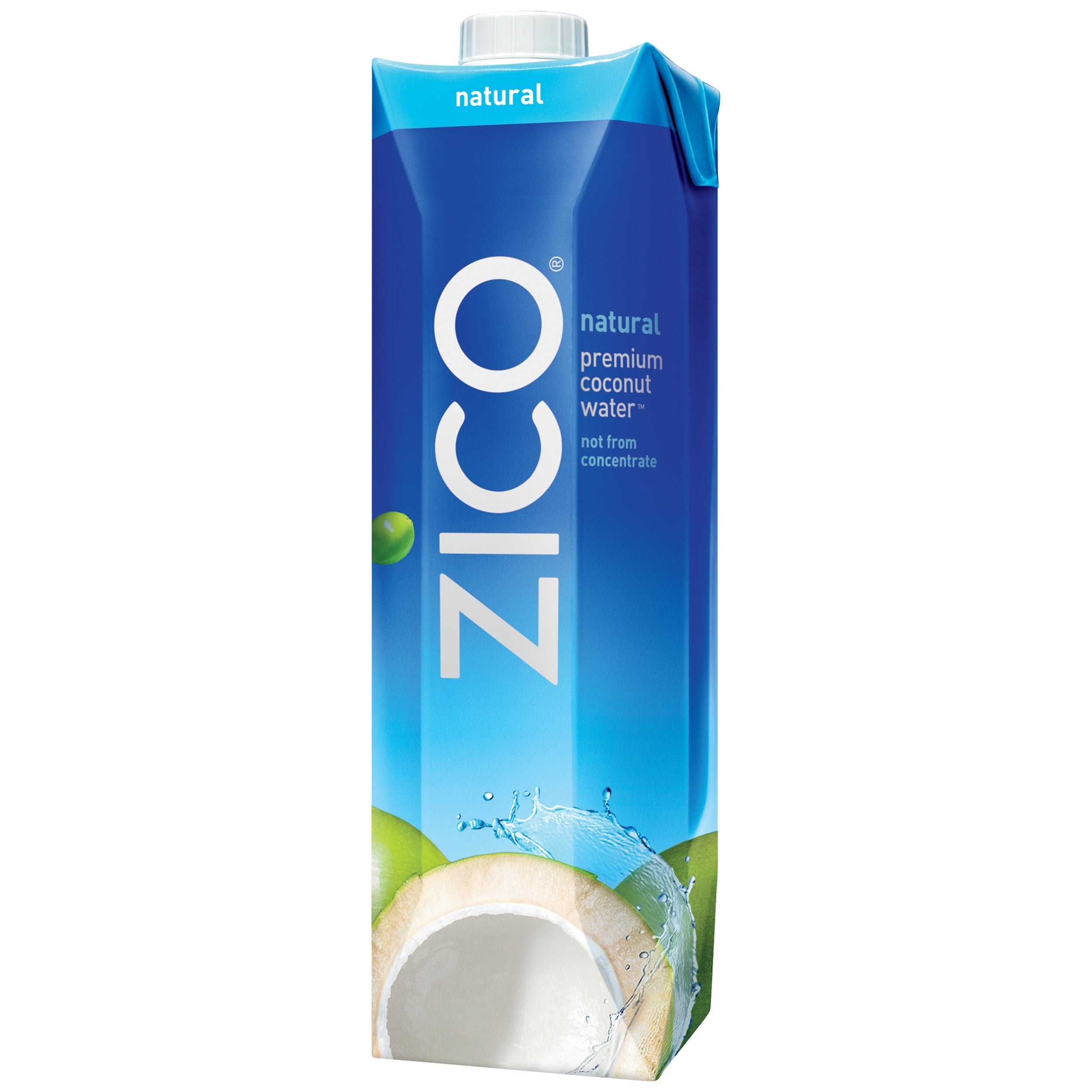 Zico Natural 100 Coconut Water Drink, No Sugar Added Gluten Free, 1 Liter