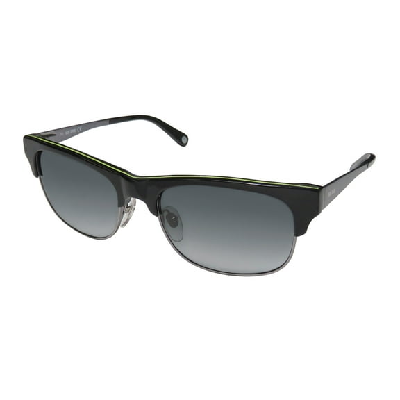 jack spade men's sawyes rectangular sunglasses,black,55 mm