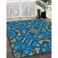 thumbnail image 3 of Ahgly Company Machine Washable Indoor Rectangle Transitional Blue Jay Blue Area Rugs, 5' x 7', 3 of 7