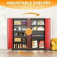 thumbnail image 6 of SOLAURA 72 inches Tall Metal Garage Storage Cabinets, Lockable Steel Storage Cabinet with Doors and Adjustable Shelves for Office, Home, Shops, Garage, Assembly Required, Black Red, 6 of 6