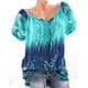 thumbnail image 2 of Blusa Camisa estampada de manga corta con cuello en V Blusa suelta Mujer Top de verano, Verde, 5XL Kearding AP001925-72, 2 of 7