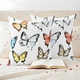 thumbnail image 3 of Spring Summer Butterflies Outdoor Waterproof Pillow Covers, Farmhouse Butterfly Decorative Square Throw Pillowcase Sofa Cushion Sham for Patio/Couch/Chair, 16"x16" 2 Pack, 3 of 8
