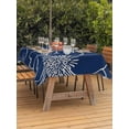 thumbnail image 3 of Outdoor Tablecloth with Umbrella Hole for Patio/Picnic/Party/Camping, Blue Flowers Waterproof Table Cloth Rectangle Table Cover Washable, Spring Floral Botanical Modern Art (60"x 102"), 3 of 8