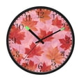 thumbnail image 2 of Voice Activated Clock with Glow Light 12 Inch Large Silent Wall Clock Battery Operated for Home Decor Red Maple Leaf Pattern, 2 of 8