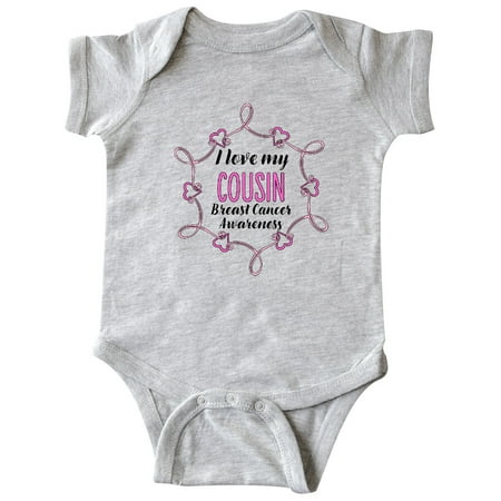 

Inktastic I Love My Cousin- Breast Cancer Awareness Gift Baby Boy or Baby Girl Bodysuit