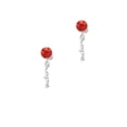 thumbnail image 2 of Delight Jewelry Silvertone Small hope Script Red Crystal Clip on Earrings, 2 of 5
