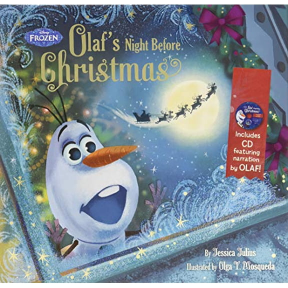 Pre-Owned Frozen Olaf's Night Before Christmas Book & CD (Hardcover) 1484724682 9781484724682