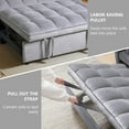 thumbnail image 7 of 3 in 1 Sleeper Sofa Bed, Pull Out Couch, Convertible Futon Loveseat with krest, Dinotefuran Living Room Chaise Lounr Home Apartment Office, Grey, 7 of 7
