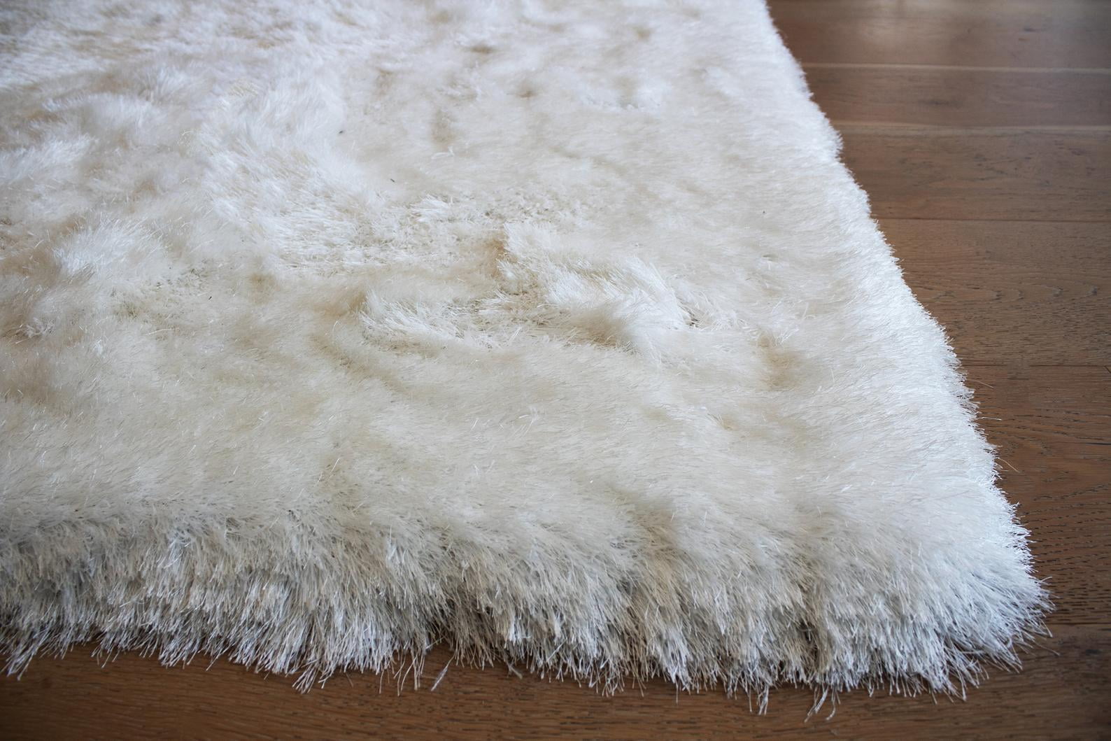 5x7 Feet Large Snow White Pure White Color Modern Contemporary Furry