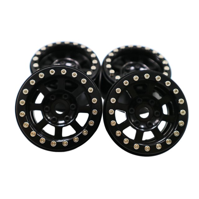 Tholdsy RCGOFFLOW 8 Uds llantas de Metal a prueba de golpes de aleación de aluminio para llantas de Metal 1/10 Rc HPI VENTURE RC pieza de Kits de construcción modelo Negro