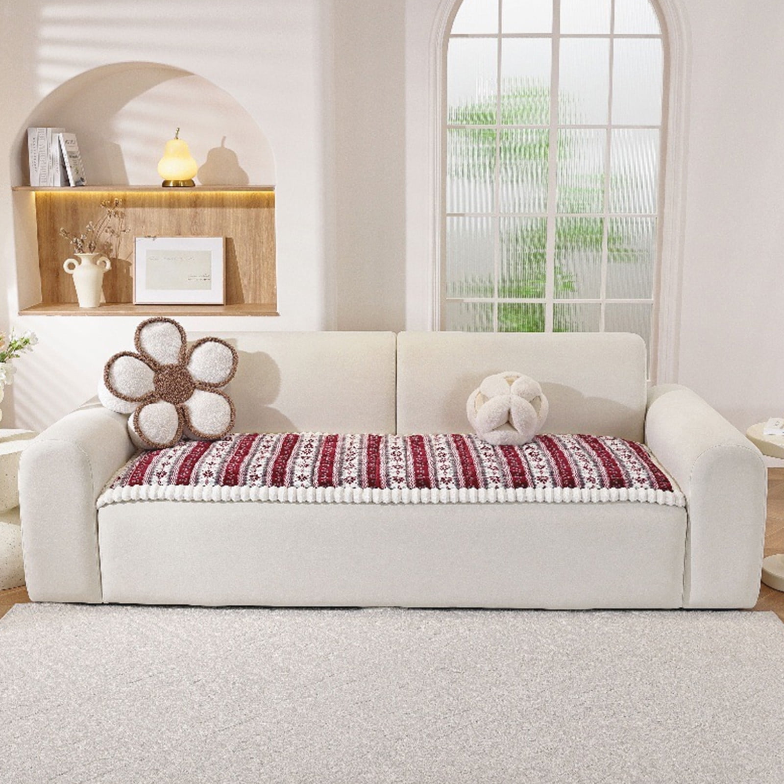 Sofa Cushion,Couch Cushions,Thickened Sofa Cushion - Non-Slip,60*28IN Soft Polyester Seat Pad for Fall and Winter Comfort, Durable Stitching for Living Room,Thickened Mantou Cushion(Hot Pink)