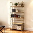 thumbnail image 1 of Folding Bookshelf  Convertible Design  Multifunctional Plant Stand Storage Rack Shelves for Home Office  Easy Assembly, 1 of 4
