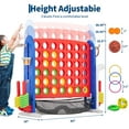 thumbnail image 2 of Jeu Jumbo 4-en-Ligne à Hauteur Réglable, Comprend Mini Basketball, Golf et Lancer de Anneaux - Ensemble de Jeu Familial 4-en-1 pour l'Extérieur et l'Intérieur, 2 of 8