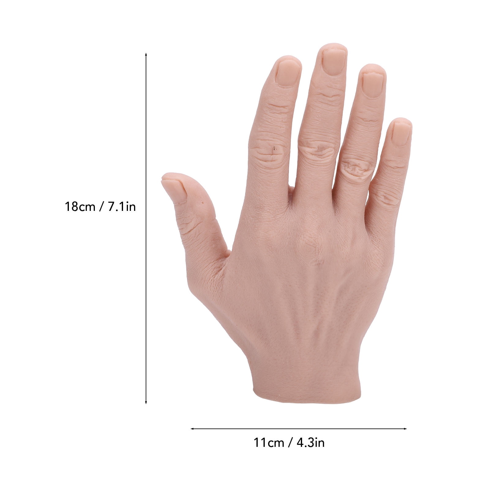 YAHHU Realistic Silicone Mannequin Training Hand for Nail Art Practice & Halloween Props, Flexible Bendable Right Hand Model, 7.87 inches / 20 cm