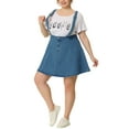 thumbnail image 4 of Agnes Orinda Women's Plus Size Adjustable Strap Jeans Suspender Cross Back Mini Denim A-Line Skirts, 4 of 4