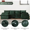 thumbnail image 3 of BISHE U-Shaped Sectional Cloud Sofa, 110" Chenille Modular Couch with Double Chaise, 4-Seater Comfy Sleeper Sofa for Living Room, Modern Oversized Upholstered Furniture, Emerald Green, 3 of 6