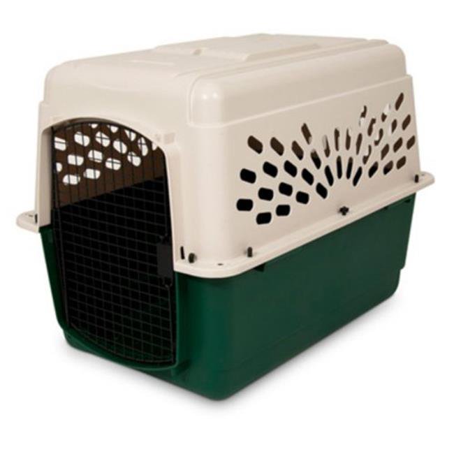 Plastic Dog Crate Kennel, Off White & Green 25 to 30 lbs
