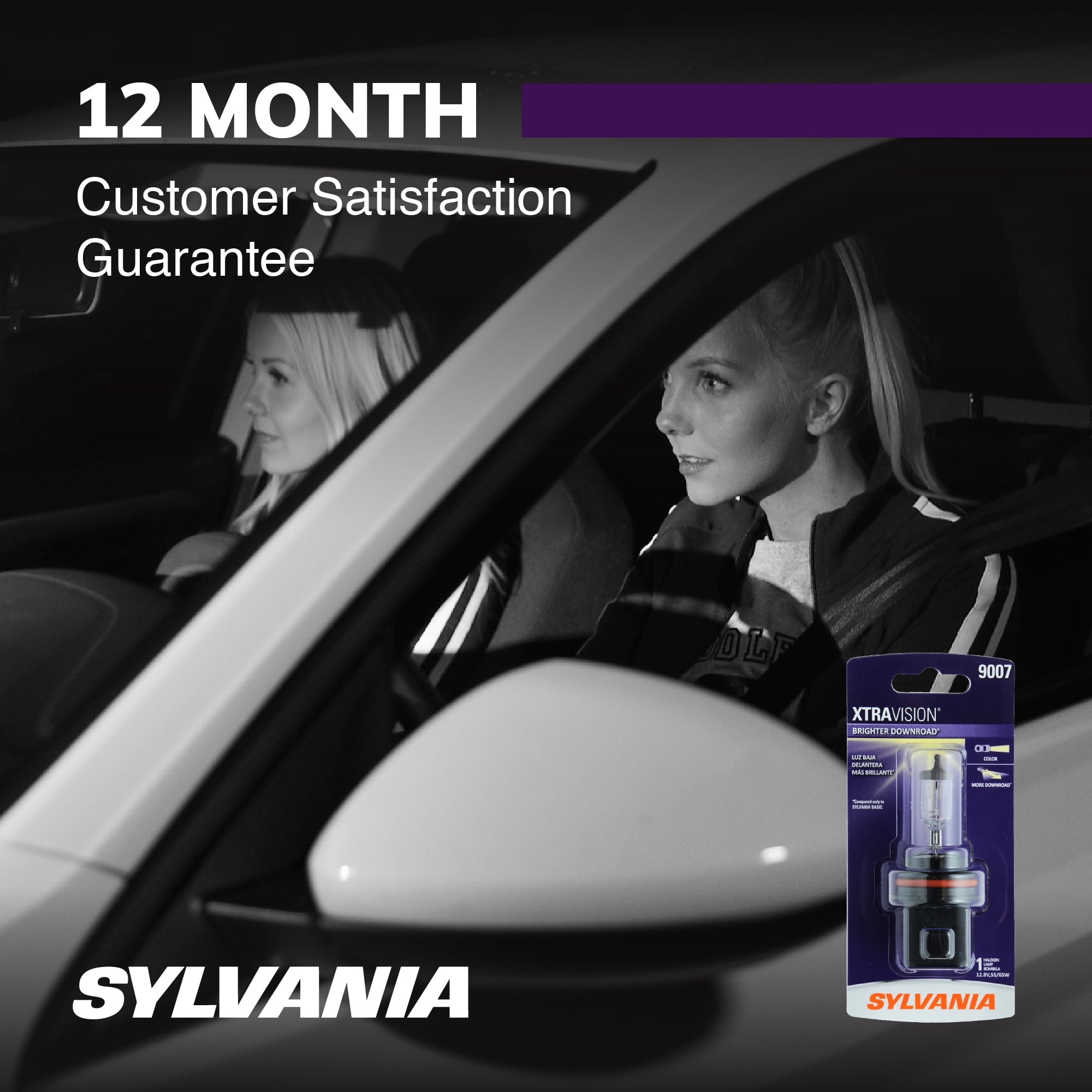 (2 pack) Sylvania 9007 XtraVision Halogen Headlight Bulb, 1 Pack, Compatible with Multiple Cars