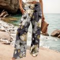 thumbnail image 2 of Travel Outfits Women Airport Women Casual Fashion High Waist Elastic Waist Wide Leg Pants Printed Loose Wide Leg Trousers Business Casual Pants for plus Size Track Zipper Two Piece Set for Grey L, 2 of 5
