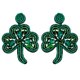 thumbnail image 1 of 1 Pair St. Patrick's Day Earrings Novelty Drop Earrings Shamrock Dangling Earrings for Women, 1 of 2