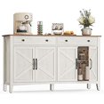 thumbnail image 2 of VASAGLE Armoire de Bar à Café Style Ferme avec 2 Tiroirs et Tablettes Ajustables - Buffet de Rangement de Cuisine, Blanc Rustique et Brun Miel, 2 of 6