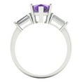 thumbnail image 4 of 2.5 ctw 3 Stone Anniversary Ring for Women | Pear Cut Natural Amethyst | Hyperallergenic Solid 18K White Gold, 4 of 5