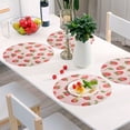 thumbnail image 6 of Ryvnso Strawberries Round Plate Mats Dining Table Placemat Set of 4 for Holiday Decoration, 6 of 7