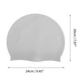 thumbnail image 4 of Unique Bargains 1 Pc Silicone Waterproof Solid Swim Cap Light Gray, 4 of 5