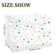 thumbnail image 5 of Yayeee Collapsible Cube Storage Bin with Lid Fabric Closet Decorative Basket with Handles, White Retro Pattern, 5 of 7