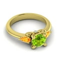 thumbnail image 3 of 2.50 Carat Round Cut Peridot & Citrine Gemstone Stunning Bridal Ring for Women Solid 18K Yellow Gold Size 11 by Diamond-Capitals, 3 of 8