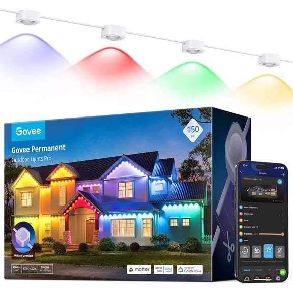 Govee Permanent Outdoor Lights Pro (White),150ft