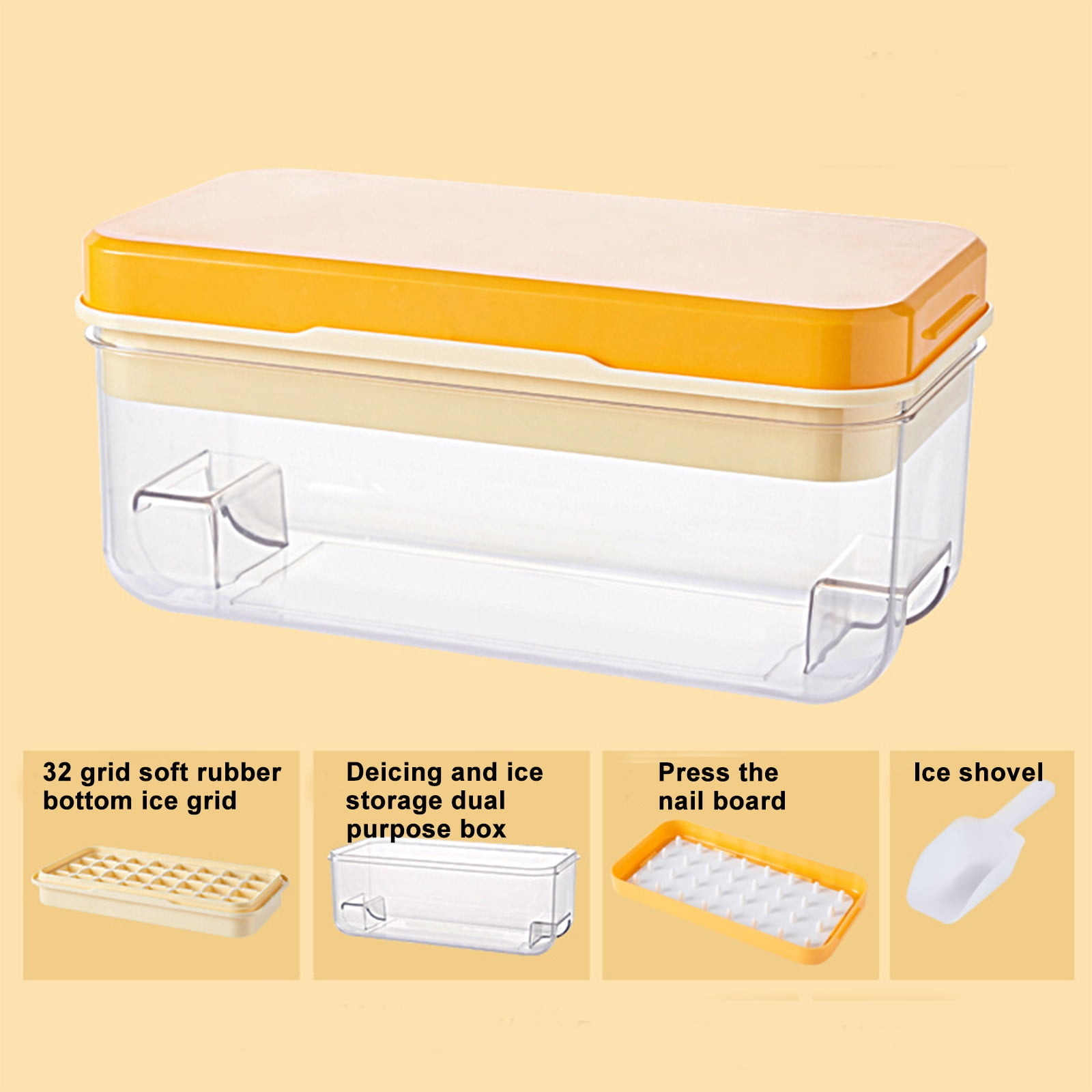 Tahtuvzn Kitchen Accessories Ice Tray Box Cubes Household Maker Refrigerator Freezer Box, Gifts for Family