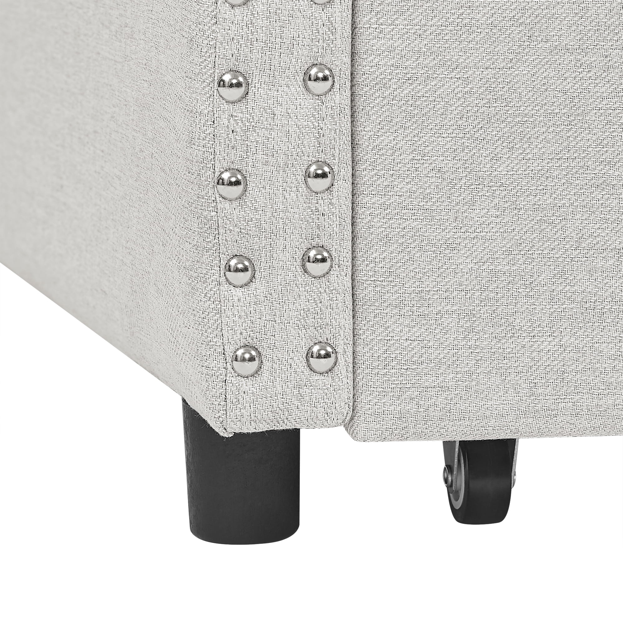 DEALTOPS Twin Size Upholstered Daybed with Two Storage Drawers,Twin Polyester Sofa Bed Storage Daybed Frame for Bedroom Guest Room - Beige