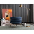 thumbnail image 4 of Luccalily Accent Single Sofa Chair,Upholstered Leisure Accent Living Room Chair, Comfy Armchair with Rose Golden Metal Legs,Mid-Century Modern Velvet Single Sofa Chair, 4 of 11